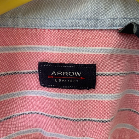 Pink and blue men’s button down long sleeve - Picture 4 of 4